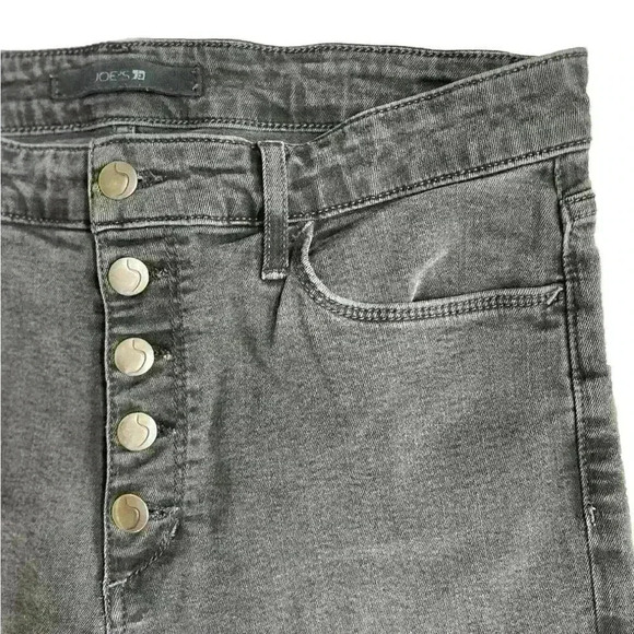 Joe’s Jeans Women’s High Rise Skinny Ankle Jeans Dark Gray Wash Frayed Hem Sz 31 - Picture 6 of 10